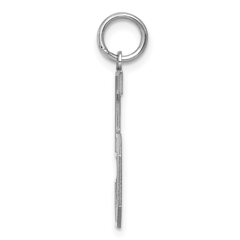 Sterling Silver/Rhodium-plated Satin Number 5 Charm (QPP05)