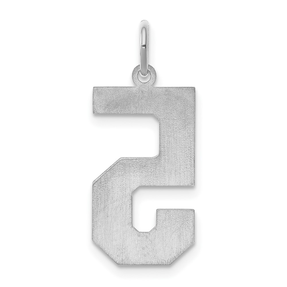 Sterling Silver/Rhodium-plated Satin Number 5 Charm (QPP05)