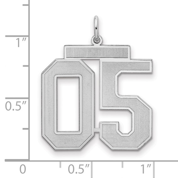 Sterling Silver Large Satin Number 5 W/Top