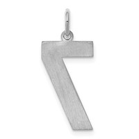 Sterling Silver Rhodium-plated Satin Number 7 Charm view 4