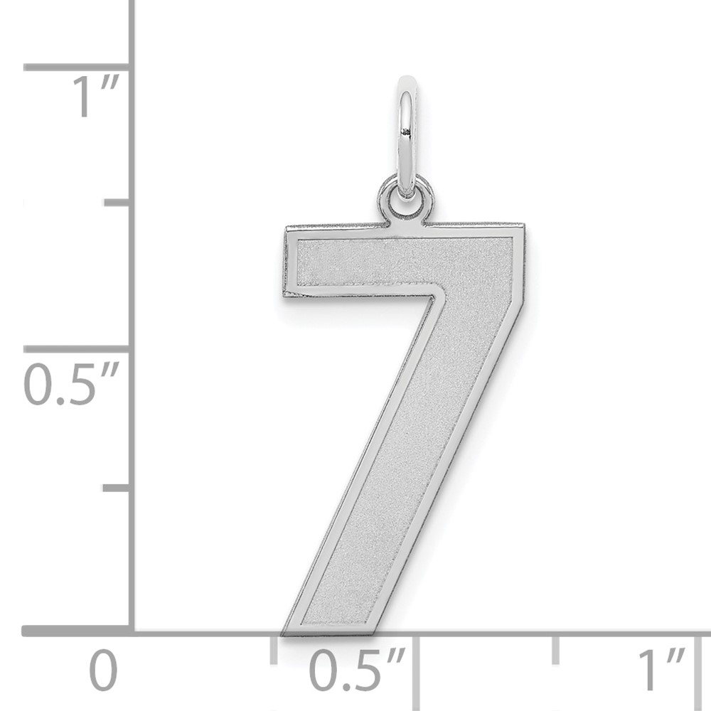 Sterling Silver/Rhodium-plated Satin Number 7 Charm (QPP07)