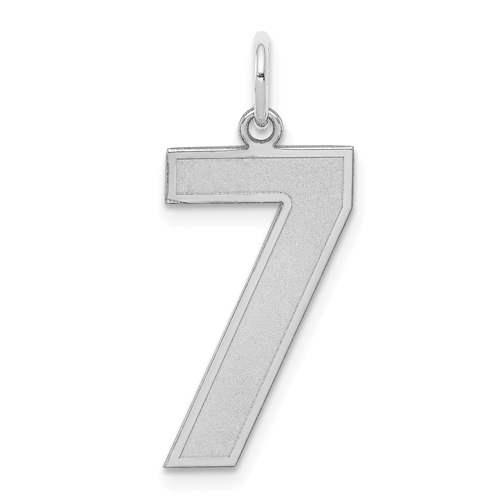 Sterling Silver/Rhodium-plated Satin Number 7 Charm (QPP07)