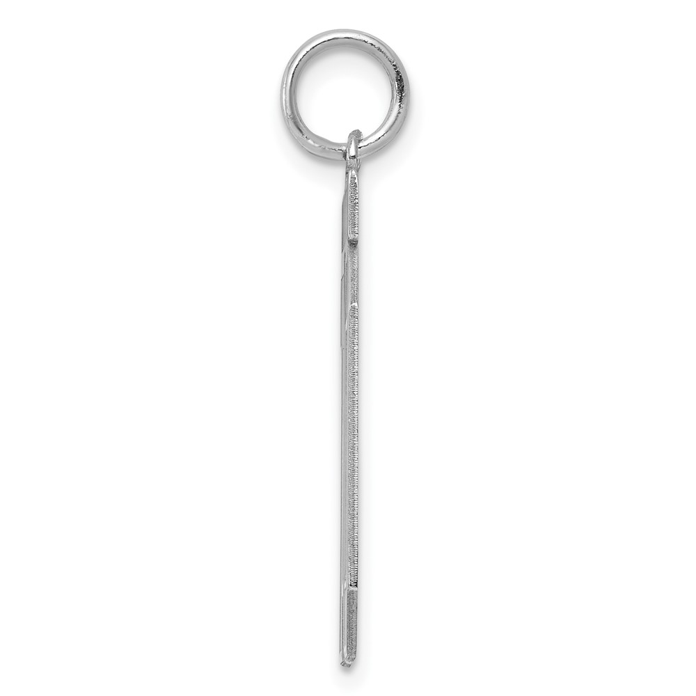 Sterling Silver/Rhodium-plated Satin Number 10 Charm (QPP10)