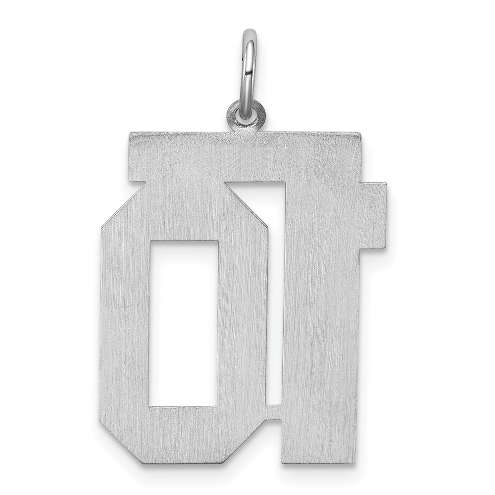 Sterling Silver/Rhodium-plated Satin Number 10 Charm (QPP10)