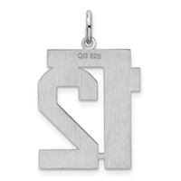 Sterling Silver Rhodium-plated Satin Number 12 Charm view 4