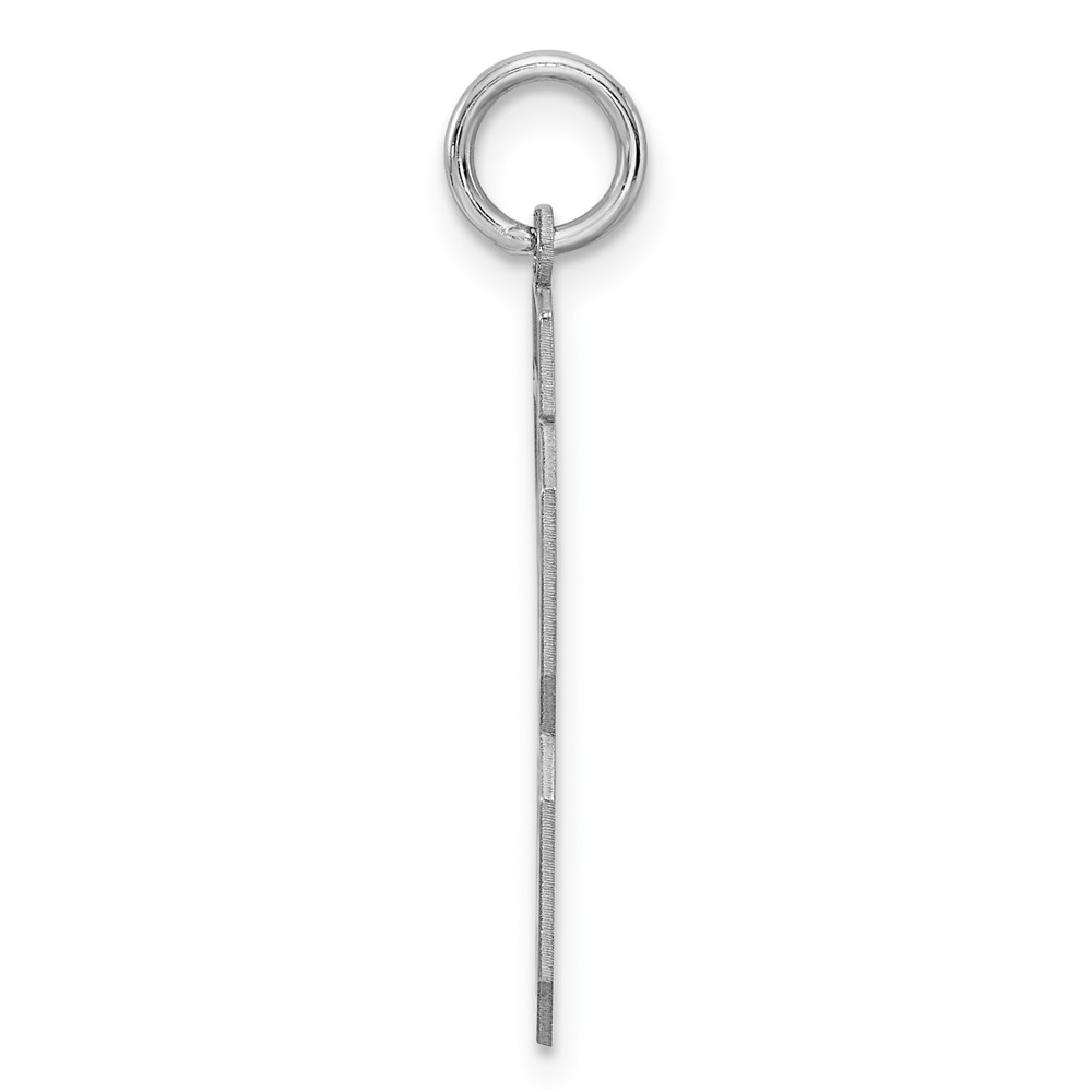 Sterling Silver/Rhodium-plated Satin Number 13 Charm (QPP13)