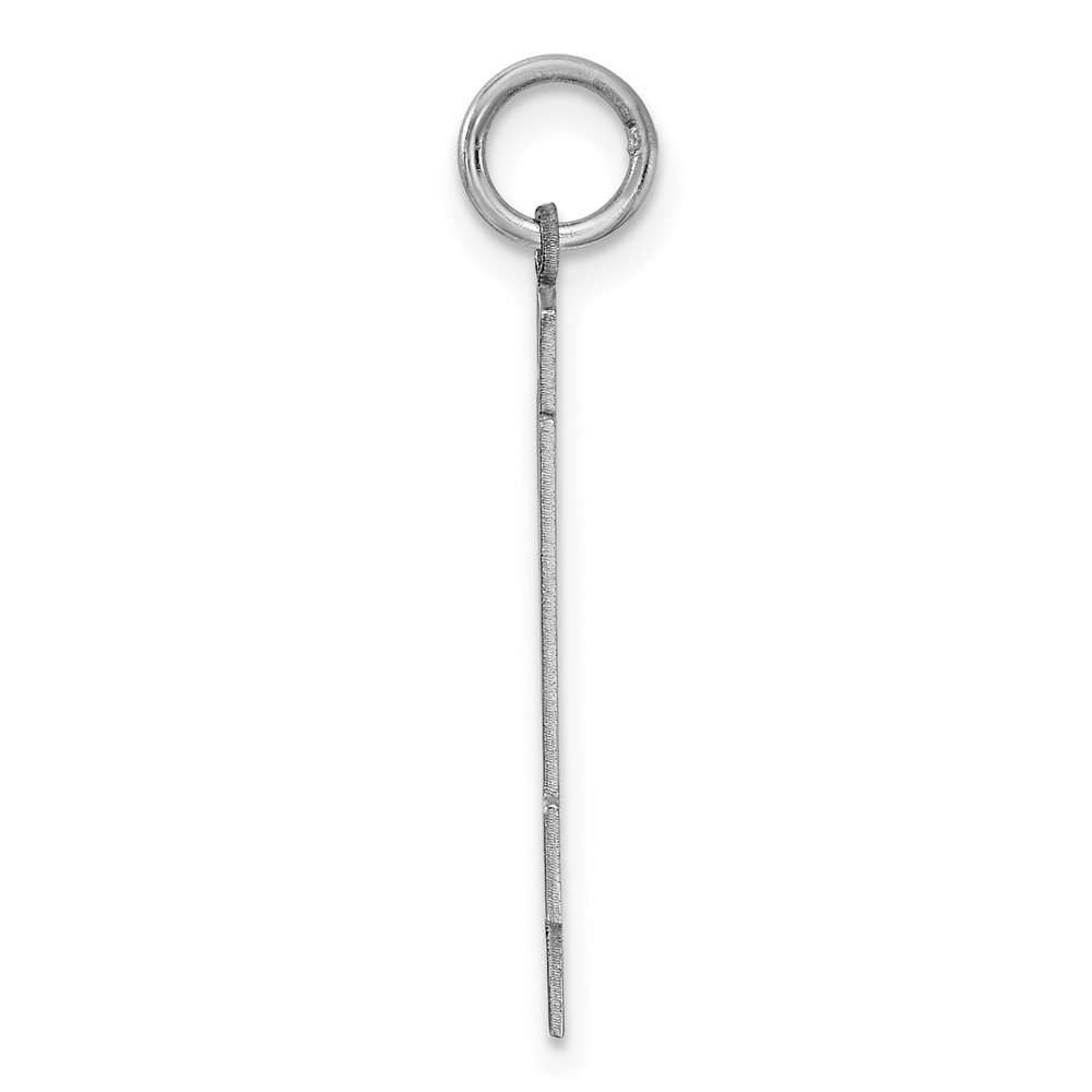 Sterling Silver/Rhodium-plated Satin Number 14 Charm (QPP14)