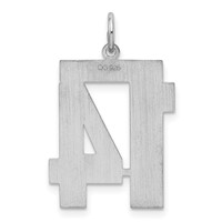 Sterling Silver Rhodium-plated Satin Number 14 Charm view 4