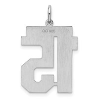 Sterling Silver Rhodium-plated Satin Number 15 Charm view 4
