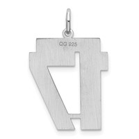 Sterling Silver Rhodium-plated Satin Number 17 Charm view 4