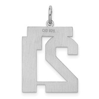Sterling Silver Rhodium-plated Satin Number 21 Charm view 4