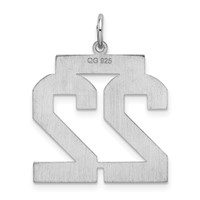 Sterling Silver Rhodium-plated Satin Number 22 Charm view 4