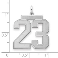 Sterling Silver Rhodium-plated Satin Number 23 Charm view 2