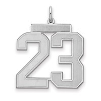 Sterling Silver Rhodium-plated Satin Number 23 Charm view 1