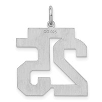 Sterling Silver Rhodium-plated Satin Number 25 Charm view 4