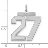 Sterling Silver Rhodium-plated Satin Number 27 Charm view 2