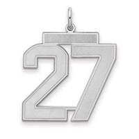 Sterling Silver Rhodium-plated Satin Number 27 Charm view 1