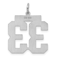 Sterling Silver Rhodium-plated Satin Number 33 Charm view 4