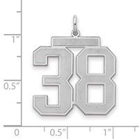Sterling Silver Rhodium-plated Satin Number 38 Charm view 2