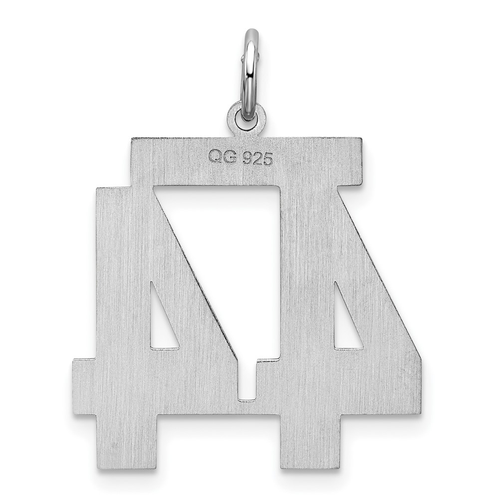 Sterling Silver/Rhodium-plated Satin Number 44 Charm (QPP44)