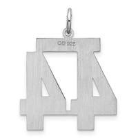 Sterling Silver Rhodium-plated Satin Number 44 Charm view 4