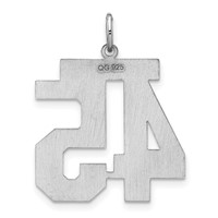 Sterling Silver Rhodium-plated Satin Number 45 Charm view 4