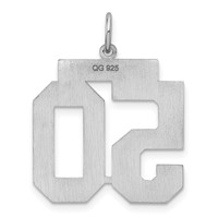 Sterling Silver Rhodium-plated Satin Number 50 Charm view 4