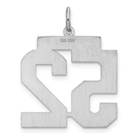 Sterling Silver Rhodium-plated Satin Number 52 Charm view 4