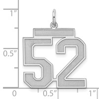 Sterling Silver Rhodium-plated Satin Number 52 Charm view 3