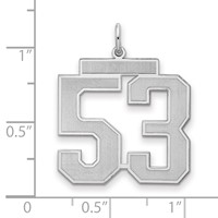 Sterling Silver Rhodium-plated Satin Number 53 Charm view 2