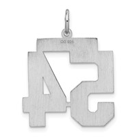 Sterling Silver Rhodium-plated Satin Number 54 Charm view 4