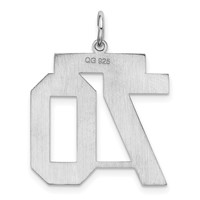 Sterling Silver Rhodium-plated Satin Number 70 Charm view 4
