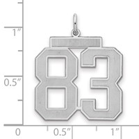 Sterling Silver Rhodium-plated Satin Number 83 Charm view 2