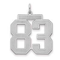 Sterling Silver Rhodium-plated Satin Number 83 Charm view 1