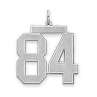 Sterling Silver Rhodium-plated Satin Number 84 Charm view 1