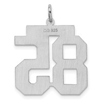 Sterling Silver Rhodium-plated Satin Number 85 Charm view 4