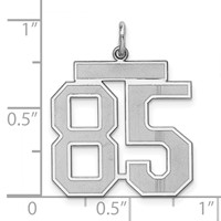 Sterling Silver Rhodium-plated Satin Number 85 Charm view 3