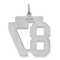 Sterling Silver Rhodium-plated Satin Number 87 Charm view 4