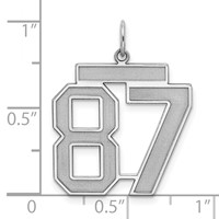Sterling Silver Rhodium-plated Satin Number 87 Charm view 3
