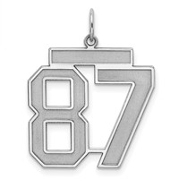 Sterling Silver Rhodium-plated Satin Number 87 Charm view 1
