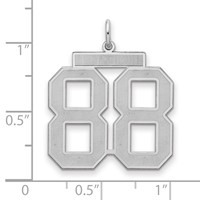 Sterling Silver Rhodium-plated Satin Number 88 Charm view 2