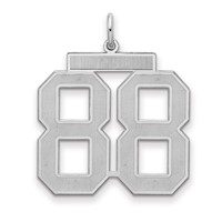 Sterling Silver Rhodium-plated Satin Number 88 Charm view 1