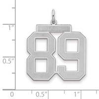 Sterling Silver Rhodium-plated Satin Number 89 Charm view 2