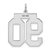 Sterling Silver Rhodium-plated Satin Number 90 Charm view 4
