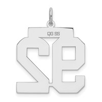 Sterling Silver Rhodium-plated Satin Number 92 Charm view 4