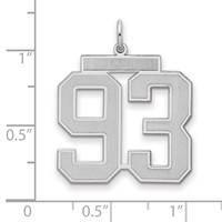 Sterling Silver Rhodium-plated Satin Number 93 Charm view 2