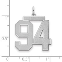 Sterling Silver Rhodium-plated Satin Number 94 Charm view 2