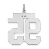 Sterling Silver Rhodium-plated Satin Number 95 Charm view 4