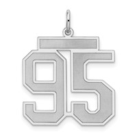 Sterling Silver Rhodium-plated Satin Number 95 Charm view 1