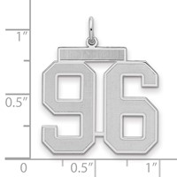 Sterling Silver Rhodium-plated Satin Number 96 Charm view 2